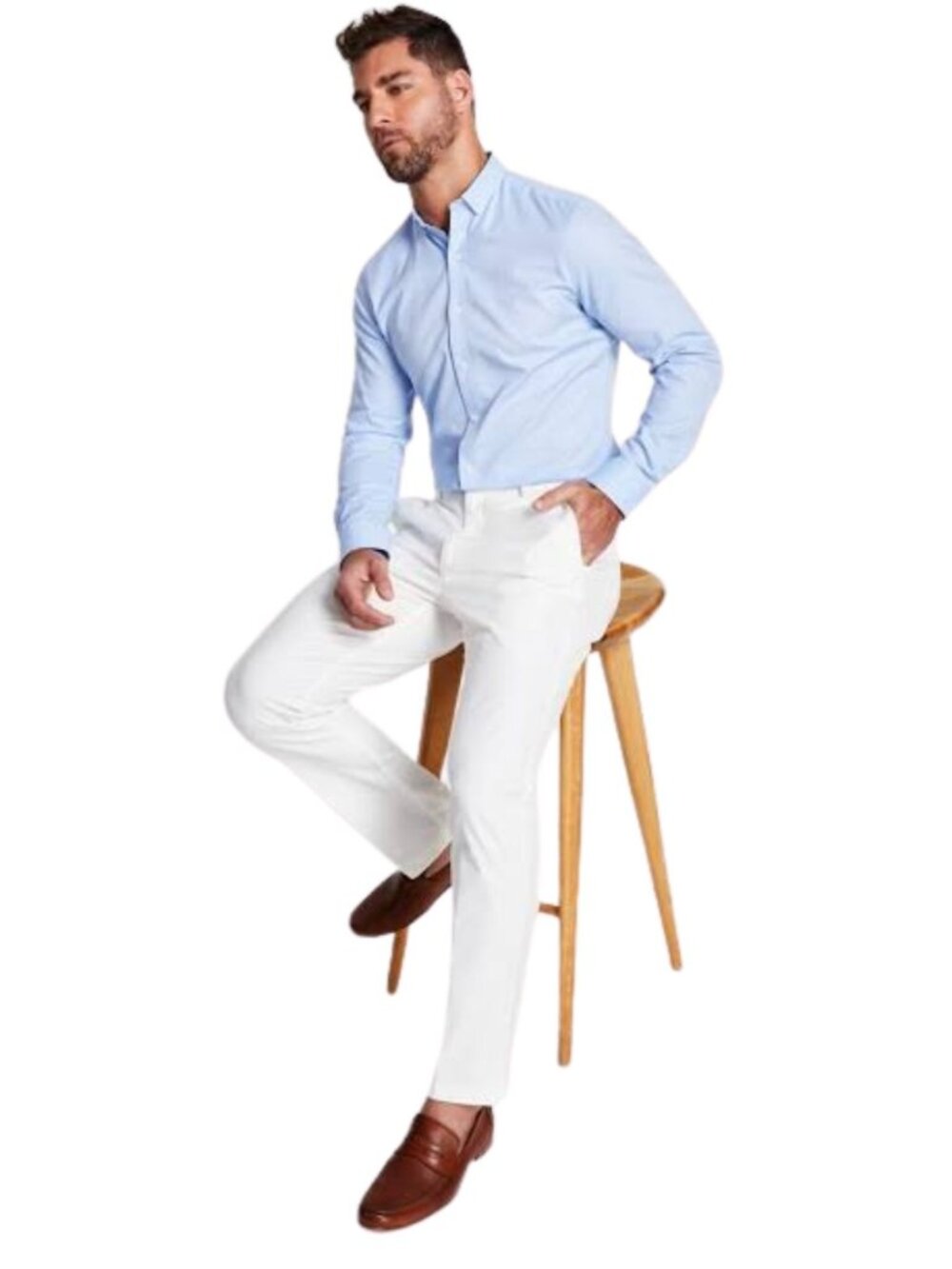 Lauren Ralph Lauren Norton Active Dress Pants 40x29 Mens Classic Fit Bone White